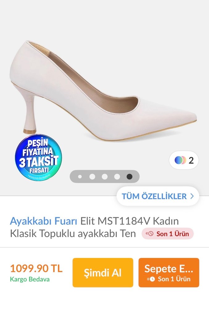 Beyaz Stiletto Topuklu Kadın Ayakkabı - Görsel 3