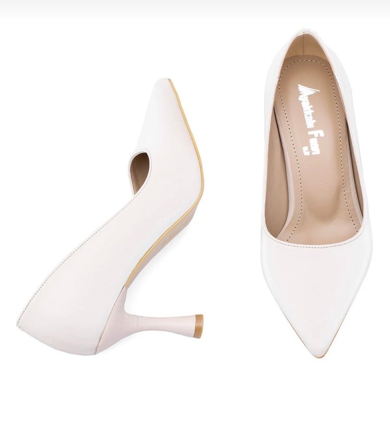 Beyaz Stiletto Topuklu Kadın Ayakkabı - Görsel 2