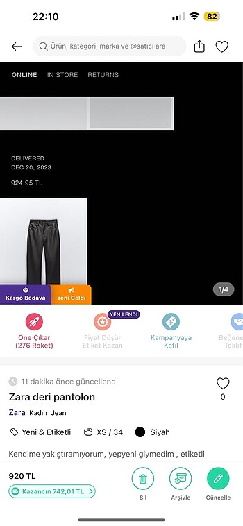 Zara deri jean