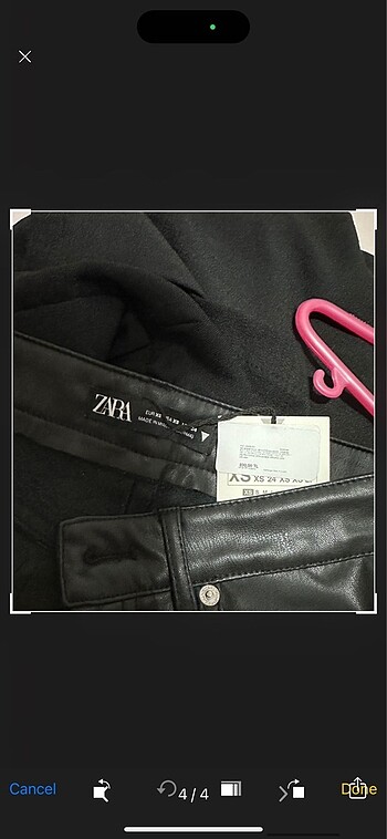 xs Beden siyah Renk Zara deri jean