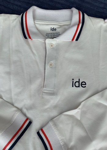 İde okulları Uzun Kollu Beyaz Polo Tişört - Görsel 3