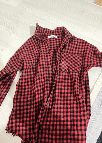 Trendyol & Milla Kirmizi Siyah Ekose Oversize Gomlek