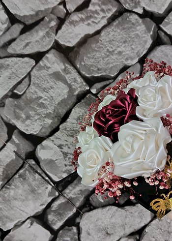 Bordo saten kutu Çiçeği - Görsel 2