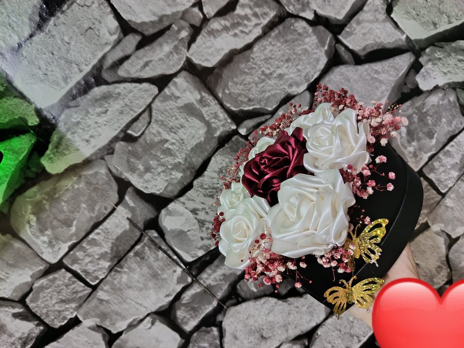 Bordo saten kutu Çiçeği - Görsel 2