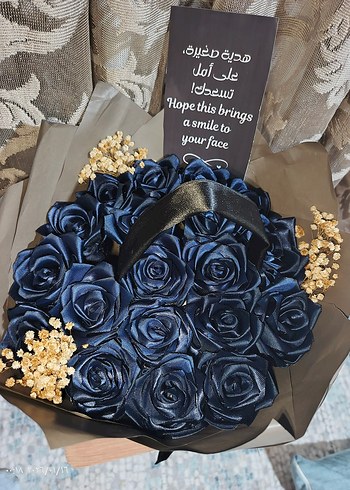 Lacivert çiçek buket - Görsel 2