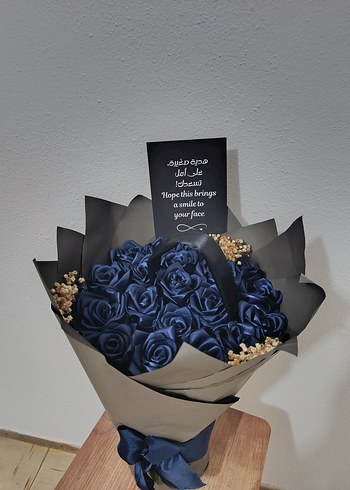 Lacivert çiçek buket - Görsel 4