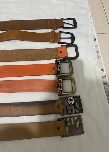 American Vintage Vintage tarz kahverengi erkek deri kemer