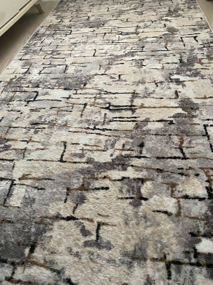 Gri Soyut Desenli Modern Halı - Görsel 4