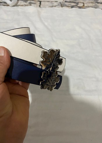 Kadın Mavi Deri Kemer Yaprak Tokalı - Görsel 7