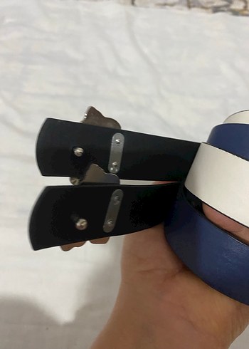 Kadın Mavi Deri Kemer Yaprak Tokalı - Görsel 2