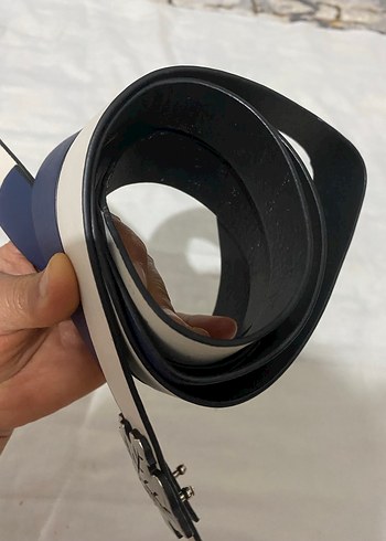 Kadın Mavi Deri Kemer Yaprak Tokalı - Görsel 4