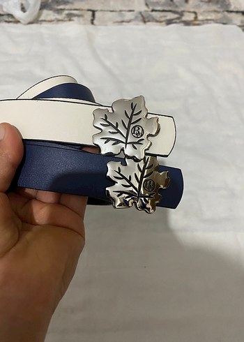 Kadın Mavi Deri Kemer Yaprak Tokalı - Görsel 6