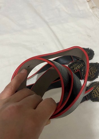 Altın Tokalı Siyah Deri Rock Punk Kemer - Görsel 5