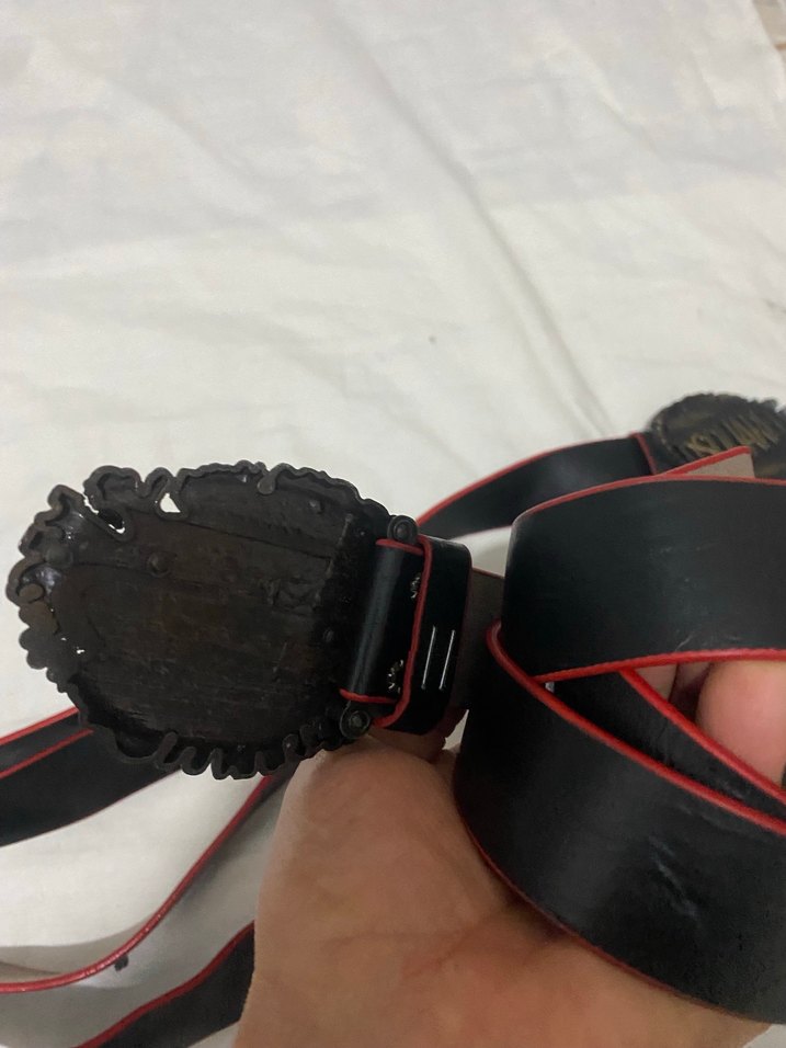 Altın Tokalı Siyah Deri Rock Punk Kemer - Görsel 3