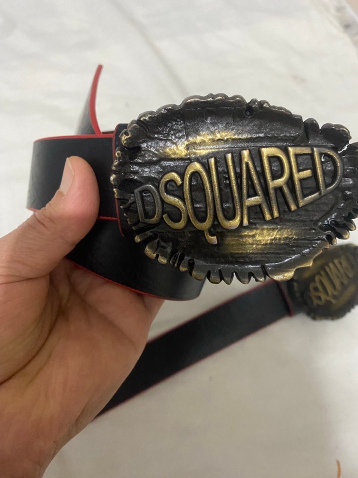 Altın Tokalı Siyah Deri Rock Punk Kemer - Görsel 2