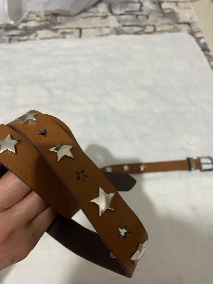 Parlak Kahverengi Deri Kadın Kemer - Görsel 4