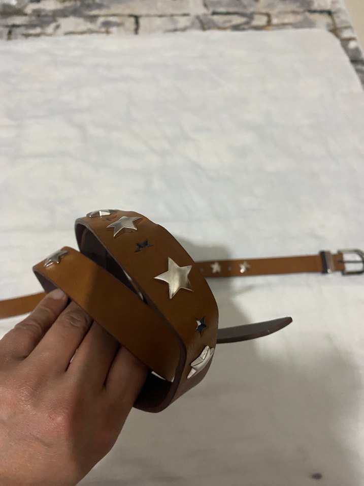 Parlak Kahverengi Deri Kadın Kemer - Görsel 3