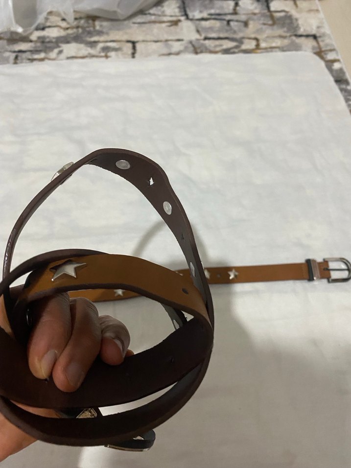 Parlak Kahverengi Deri Kadın Kemer - Görsel 5