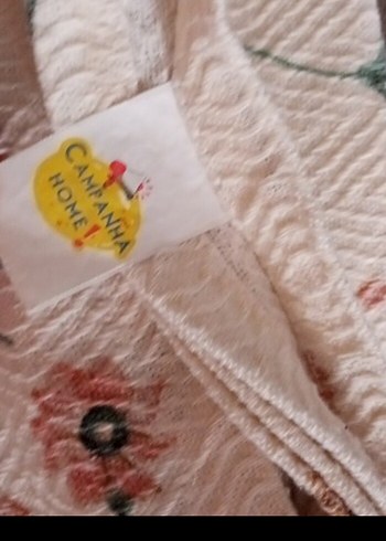 Beyaz Bohem Pastel Çiçekli pike - Görsel 3