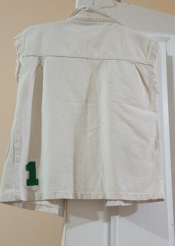 Kız erkek Çocuk Düğmeli kot Pamuk Yelek - Görsel 6