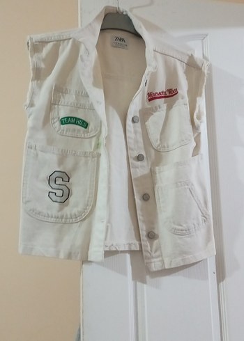 Kız erkek Çocuk Düğmeli kot Pamuk Yelek - Görsel 3