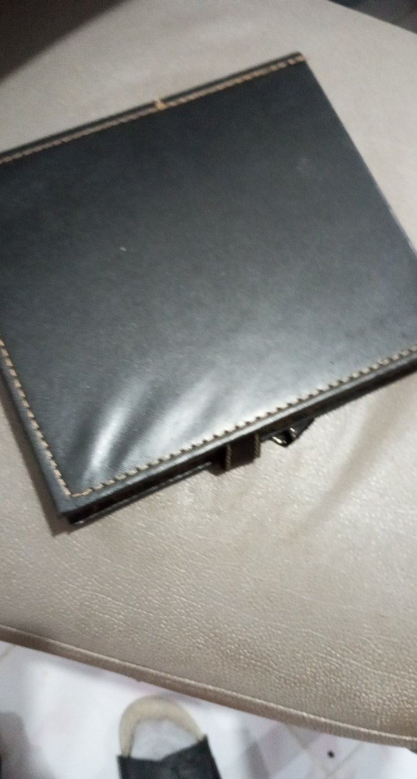 Nakışlı Siyah deri kaplama kutu takı kutusu - Görsel 3