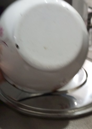 antika çinko kase Beyaz Çiçek Desenli Kase - Görsel 5