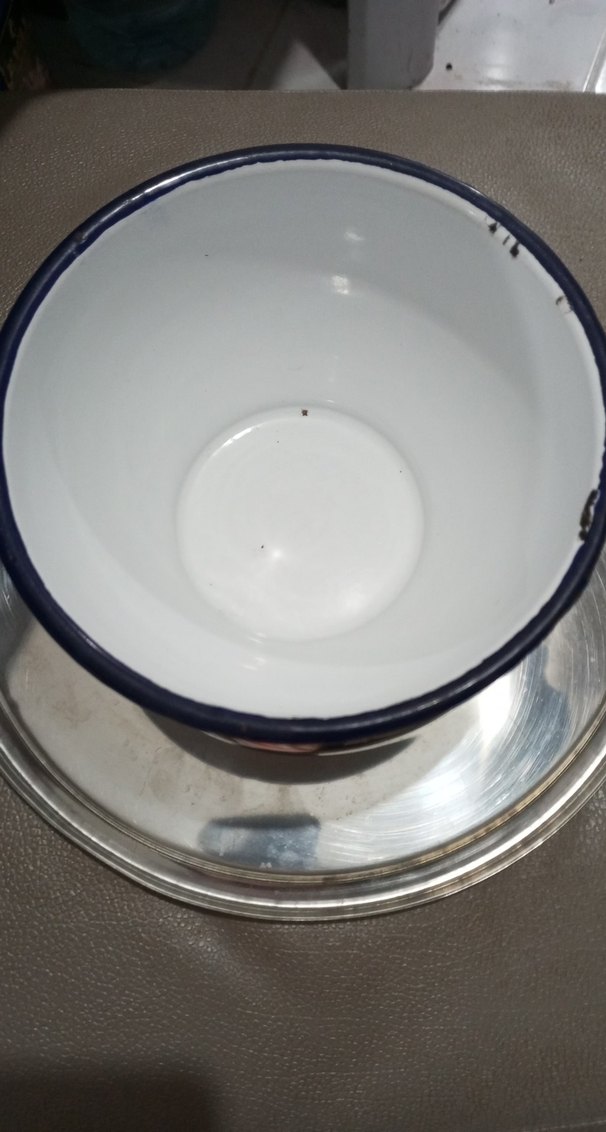 antika çinko kase Beyaz Çiçek Desenli Kase - Görsel 2