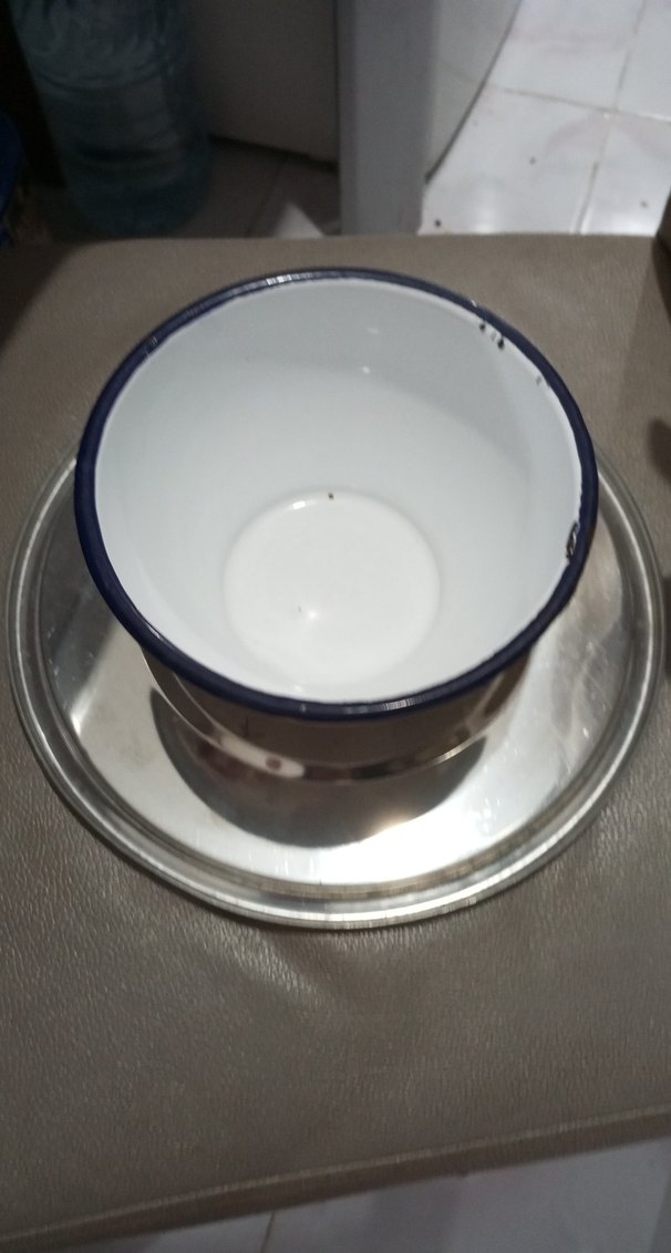 antika çinko kase Beyaz Çiçek Desenli Kase - Görsel 3