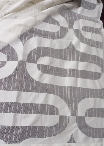 Bohem Beyaz Desensiz pileli uzun boy Perde - Görsel 2