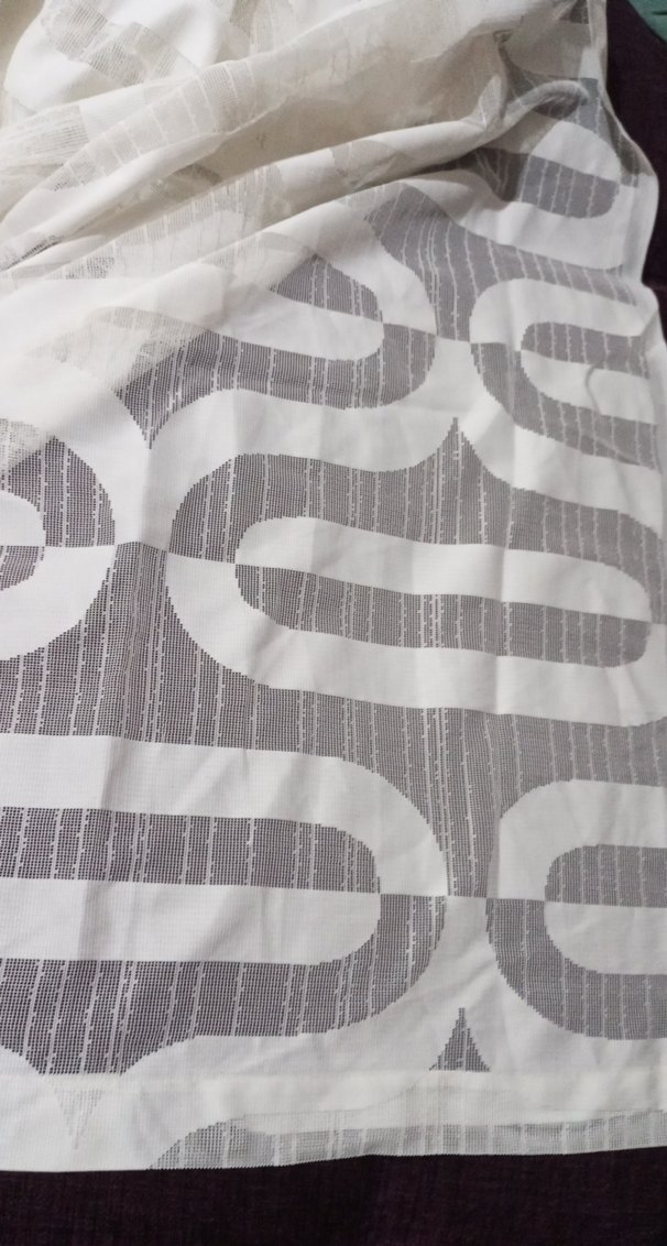 Bohem Beyaz Desensiz pileli uzun boy Perde - Görsel 2