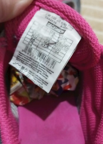 Kız Çocuk Gri-Pembe Cırtlı Spor Ayakkabı - Görsel 6