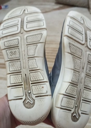 Kız Çocuk Gri-Pembe Cırtlı Spor Ayakkabı - Görsel 4