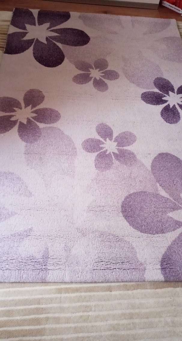 Pastel Mor Çiçek Desenli Modern Halı 3,5 metrekare - Görsel 2