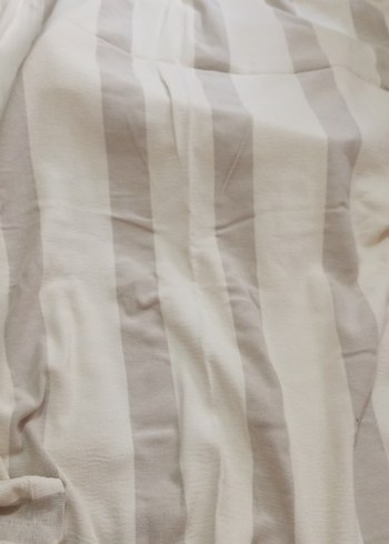 Bej Çizgili Düz koton pike çift kişilik battal boy takım - Görsel 6