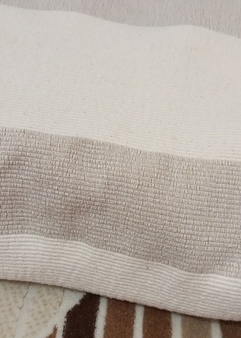 Bej Çizgili Düz koton pike çift kişilik battal boy takım - Görsel 9