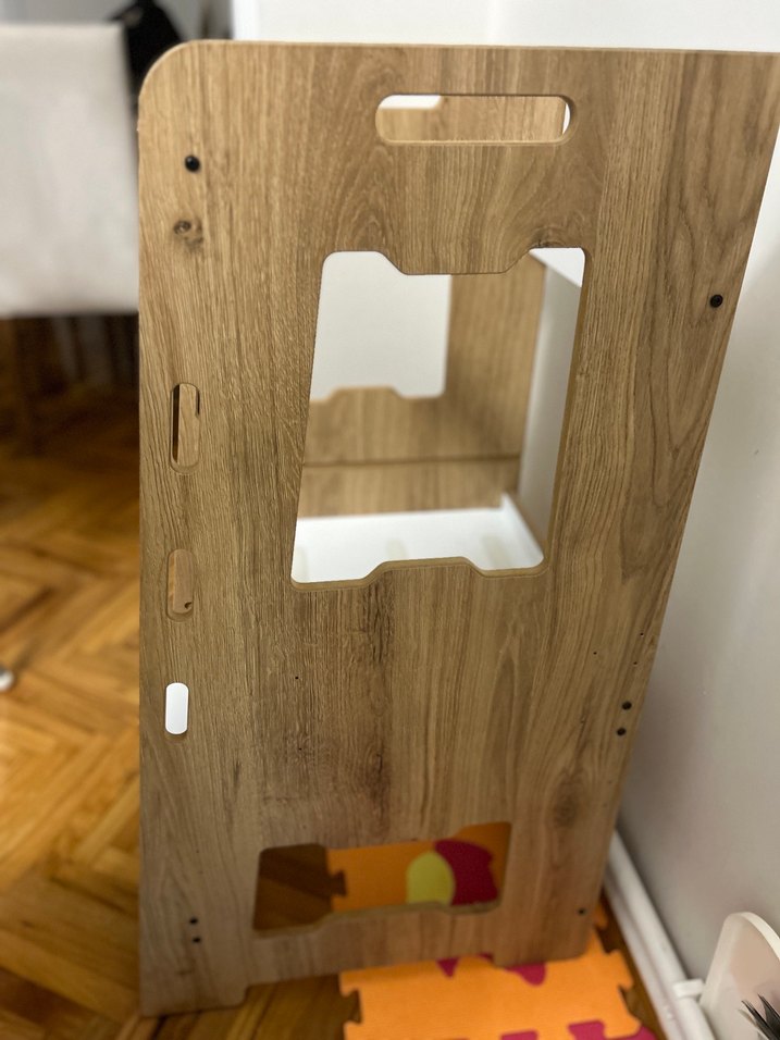 Beyaz Ahşap Çocuk öğrenme kulesi - Görsel 3