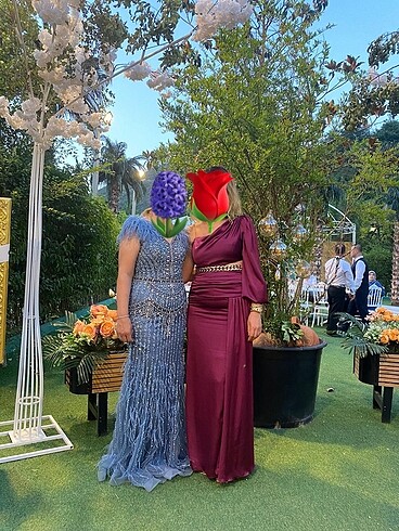 xl Beden bordo Renk Abiye elbise
