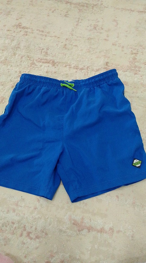 Erkek Mavi Mini Düz Kesim Deniz Şortu - Görsel 2