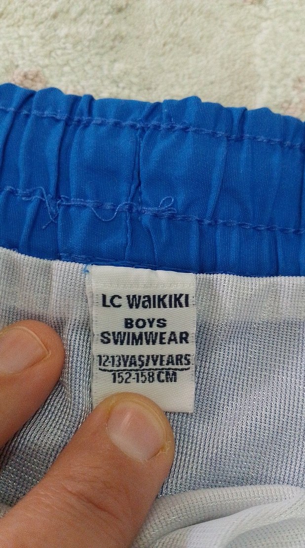 Erkek Mavi Mini Düz Kesim Deniz Şortu - Görsel 3