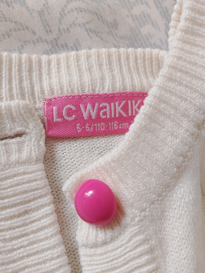 Kız Çocuk Pastel Renkli Düğmeli Hırka - Görsel 3