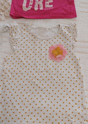 Pembe Dantel Detaylı Kız Tişörtü - Görsel 2