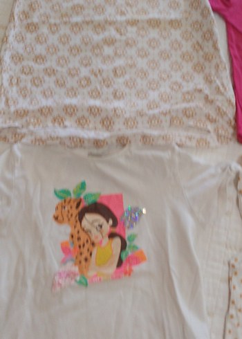 Pembe Dantel Detaylı Kız Tişörtü - Görsel 3