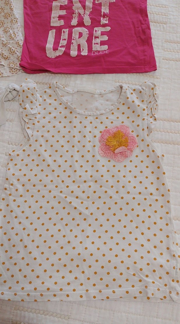 Pembe Dantel Detaylı Kız Tişörtü - Görsel 2