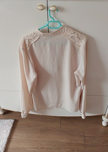 Bej Düğmeli Bohem Pamuklu Kadın Gömlek - Görsel 3