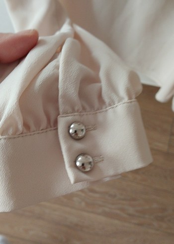 Bej Düğmeli Bohem Pamuklu Kadın Gömlek - Görsel 5