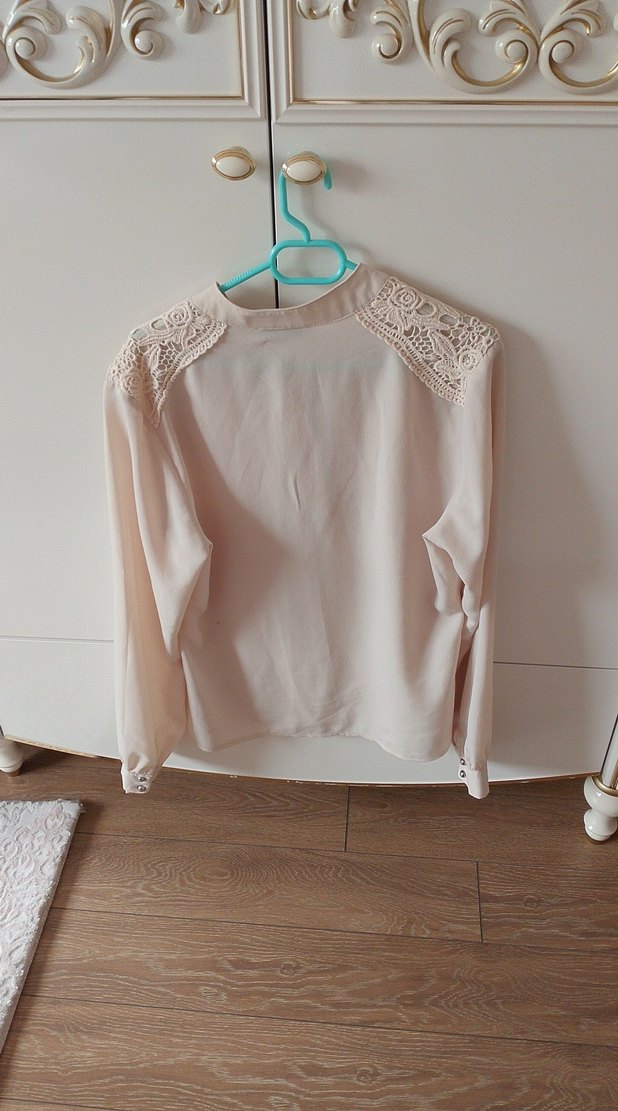 Bej Düğmeli Bohem Pamuklu Kadın Gömlek - Görsel 3