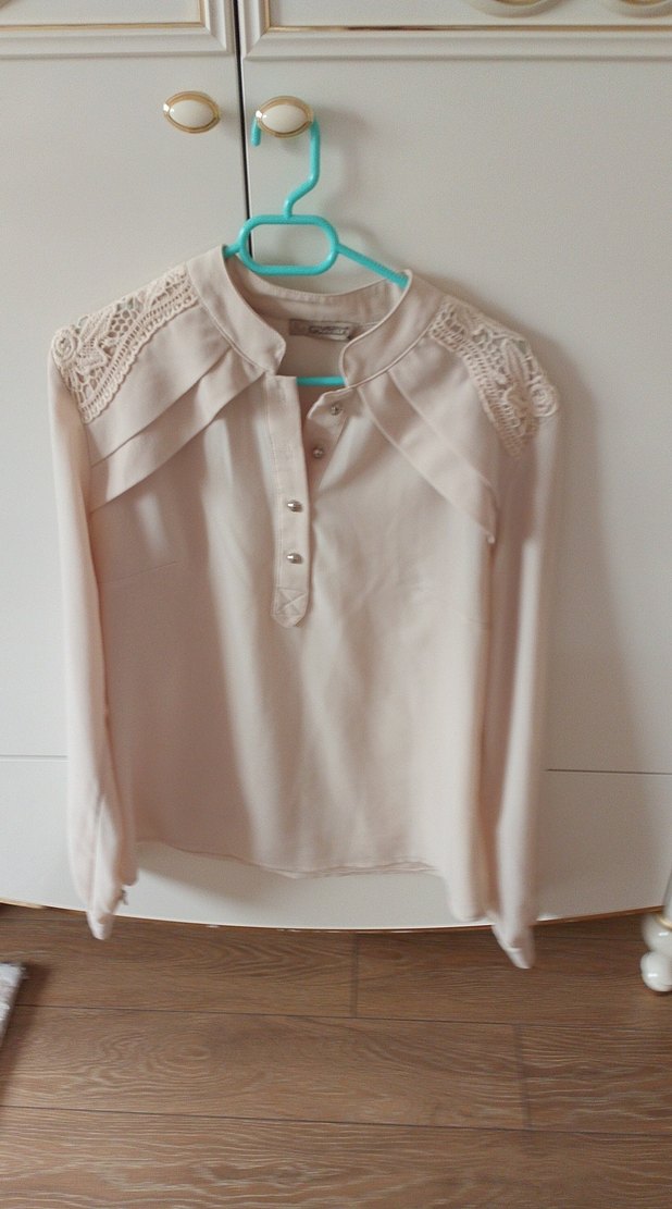 Bej Düğmeli Bohem Pamuklu Kadın Gömlek - Görsel 2