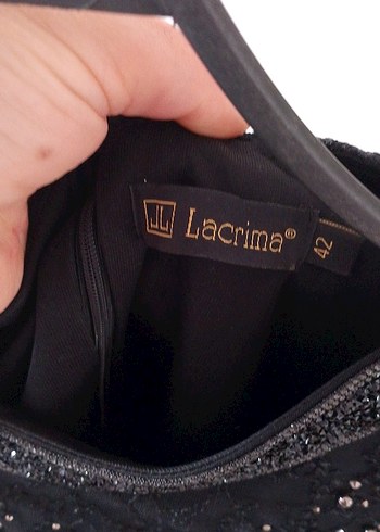 Siyah Uzun Kollu Payetli Gotik Abiye Elbise - Görsel 7