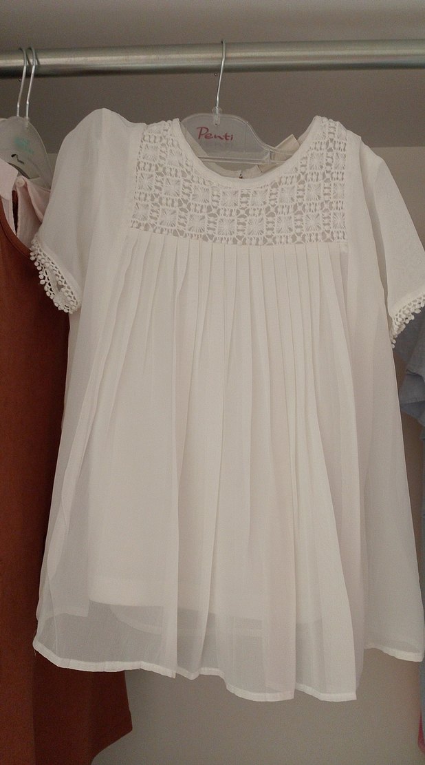 Beyaz Dantelli Kız Bluzu - Görsel 2